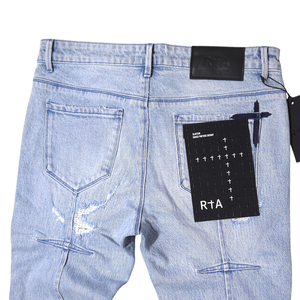 サムネイル： "RtA" Clayton Frayed Indigo Skinny Jeans