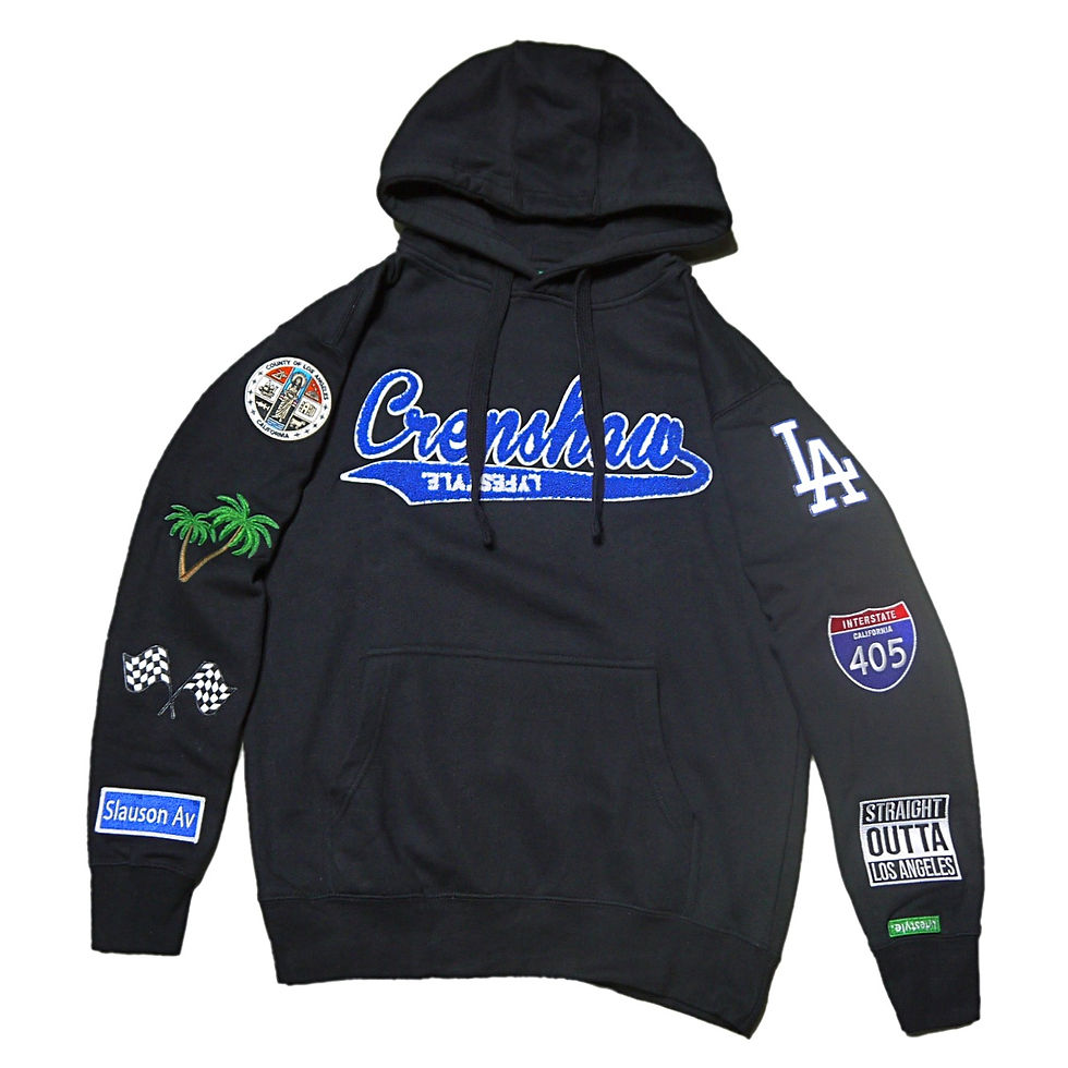 "Lyfestyle" Crenshaw Patch Hoodie (Black)
