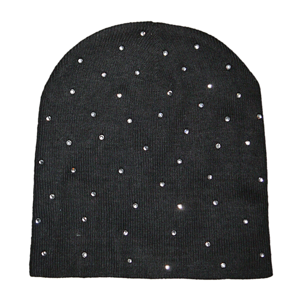 サムネイル： "RETROVERT" Rhine Stone Beanie (Black)