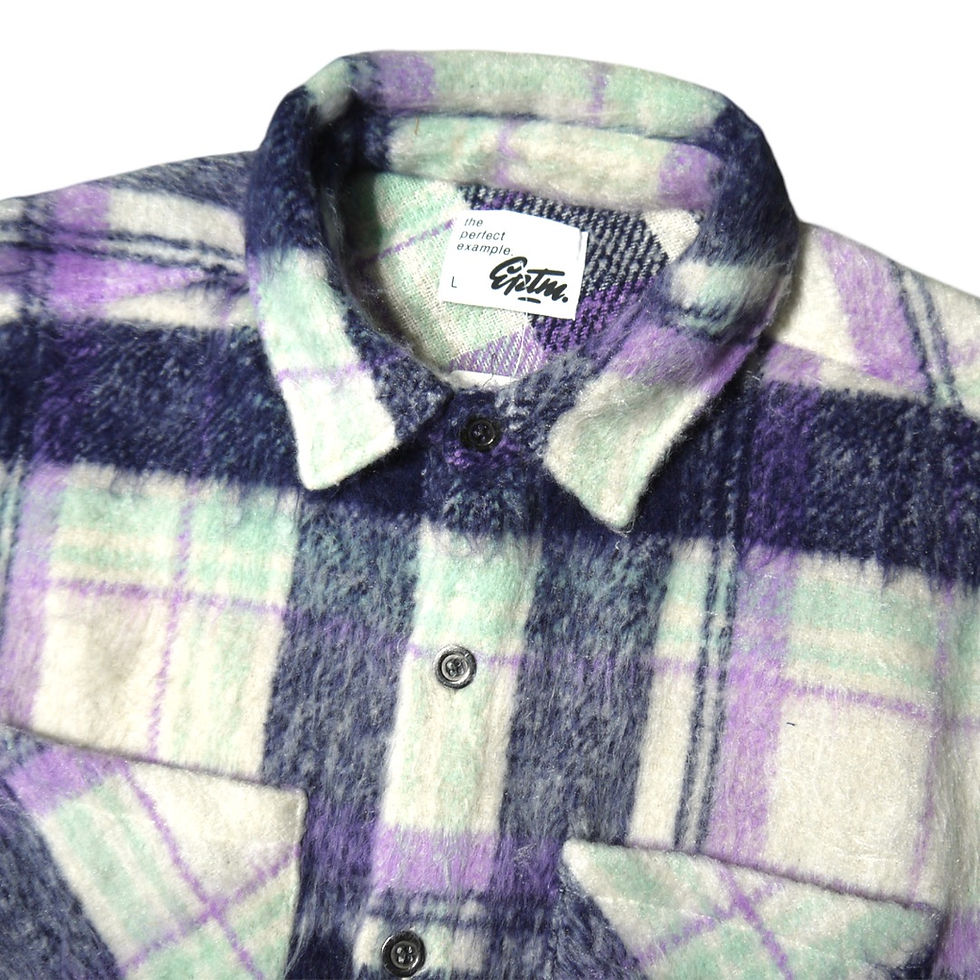 サムネイル： "EPTM" Side Slit Flannel Shaket (Purple×White)