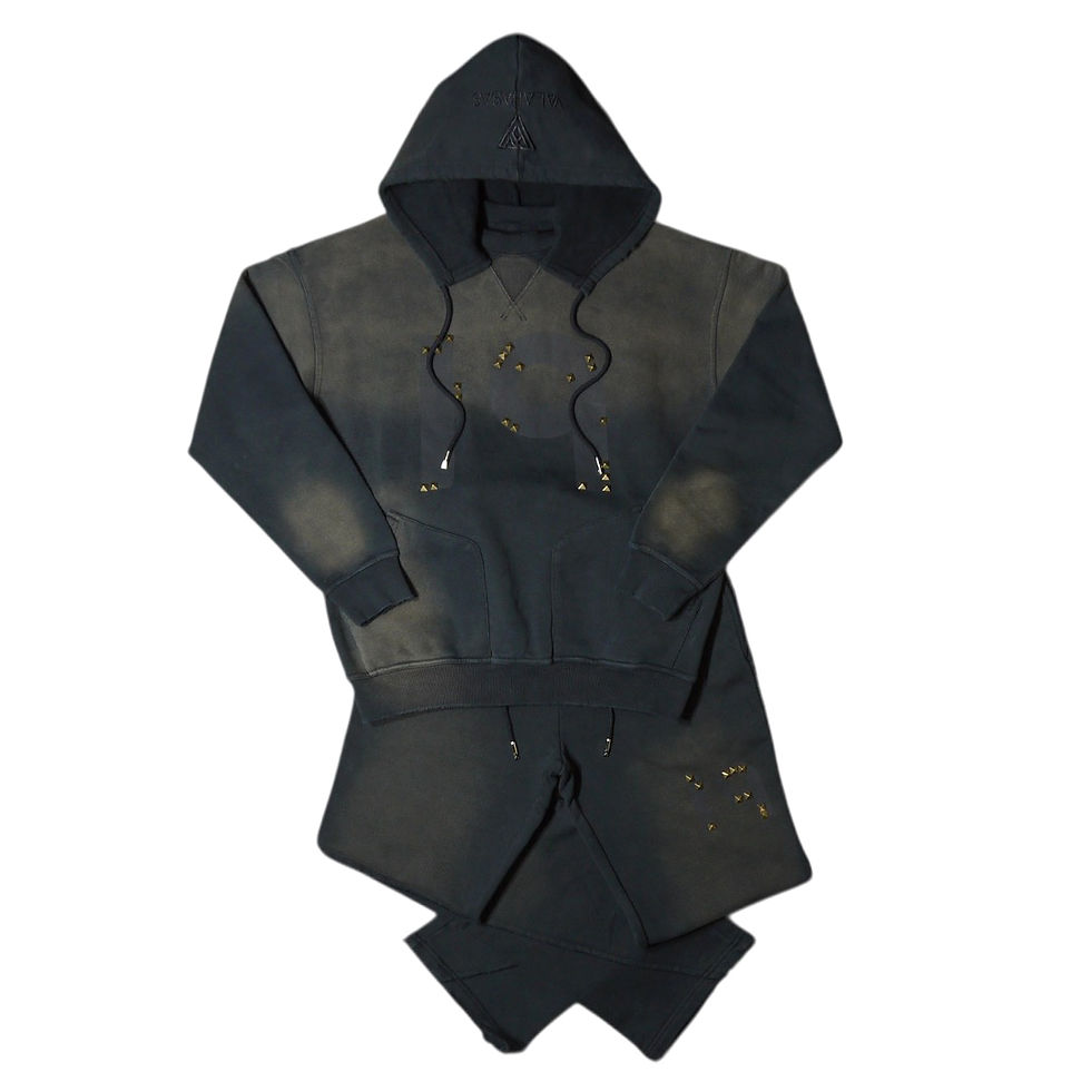 "VALABASAS" Base Hoodie Sweat Sets (Black)