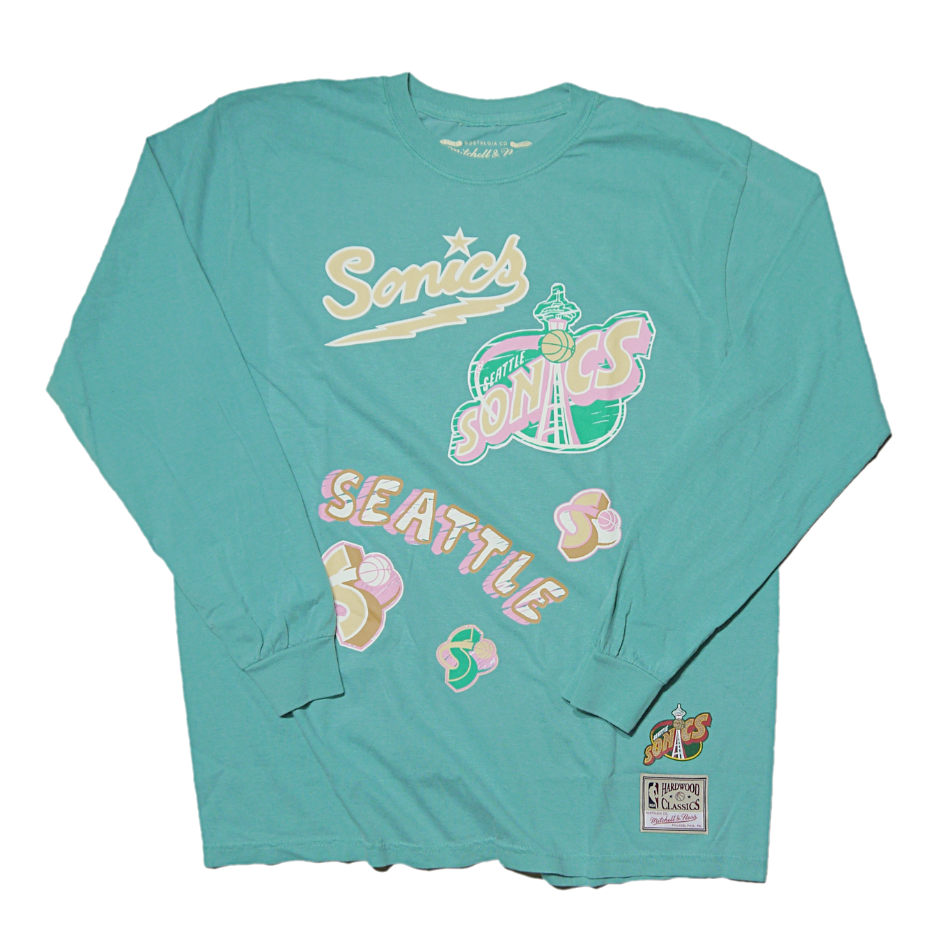 "MITCHELL&NESS" Super Sonics L/S Tee