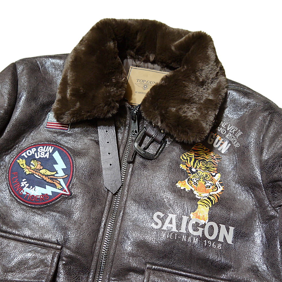 サムネイル： "TOP GUN®" VICTORY VINTAGE PU JACKET (Brown)