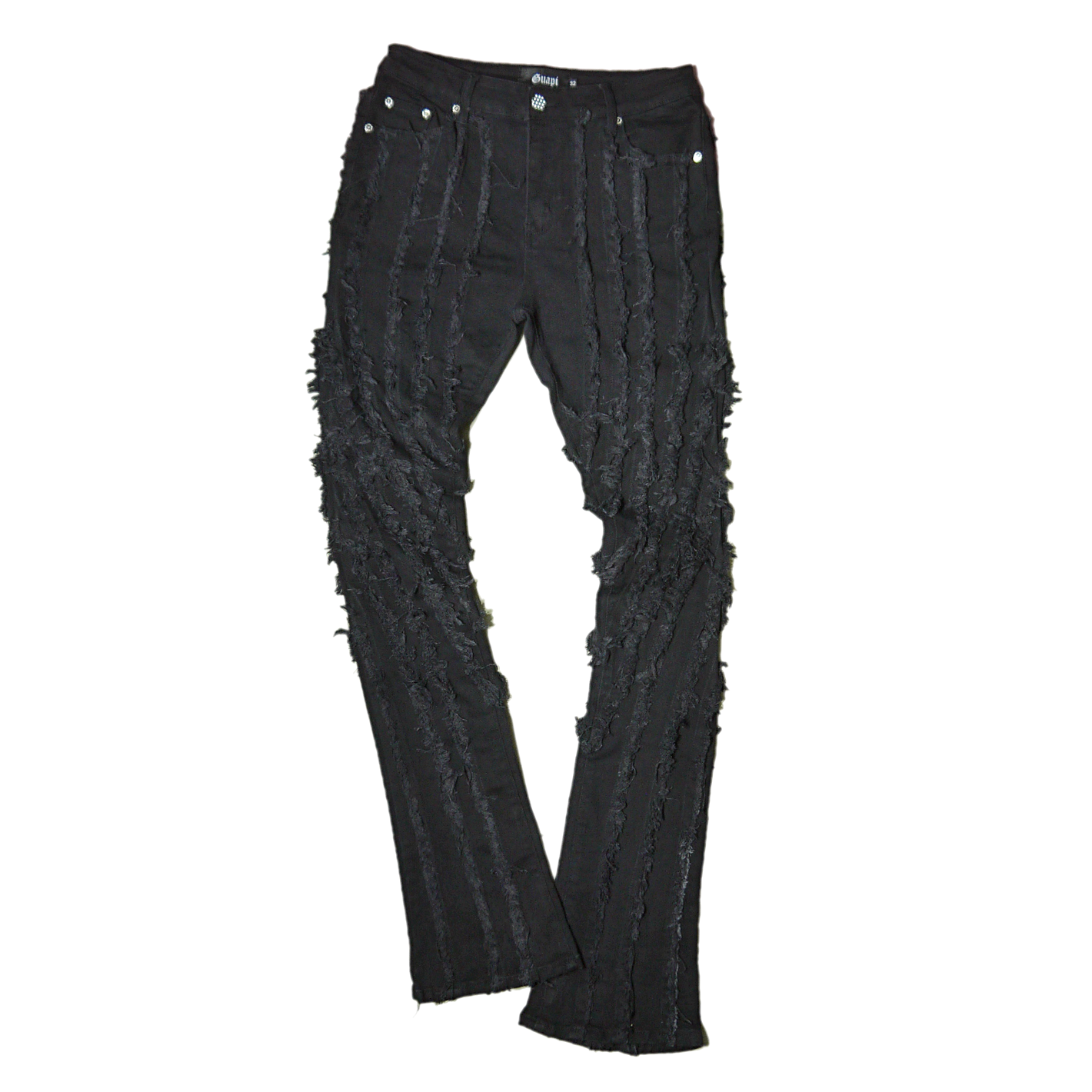 "Guapi" Obsidian Black Mummy Stacked Denim