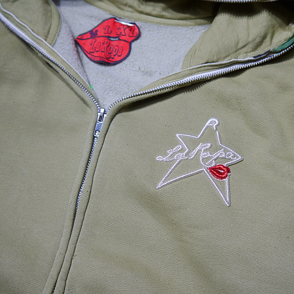 サムネイル： "LaRopa" Camo Full Zip Hoodie (Sage)