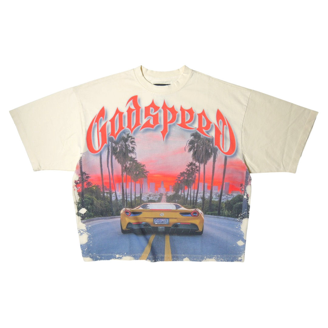 "GODSPEED" Sunset BLVD S/S Tee (Bone)