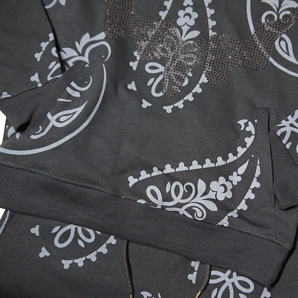 サムネイル： "GENUINE" Smiley Bandana  Hoodie Sets (Black)