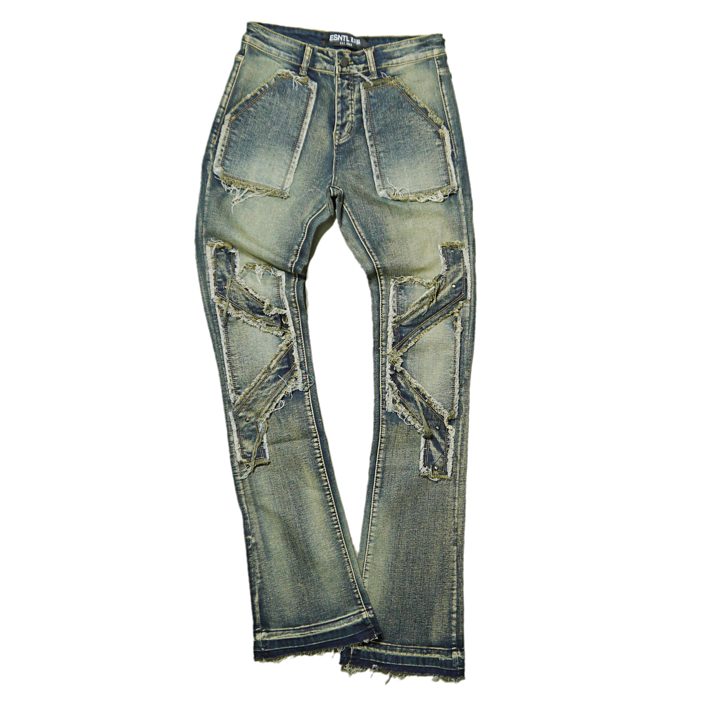 "ESNTL LAB" Punisher Flare Jeans