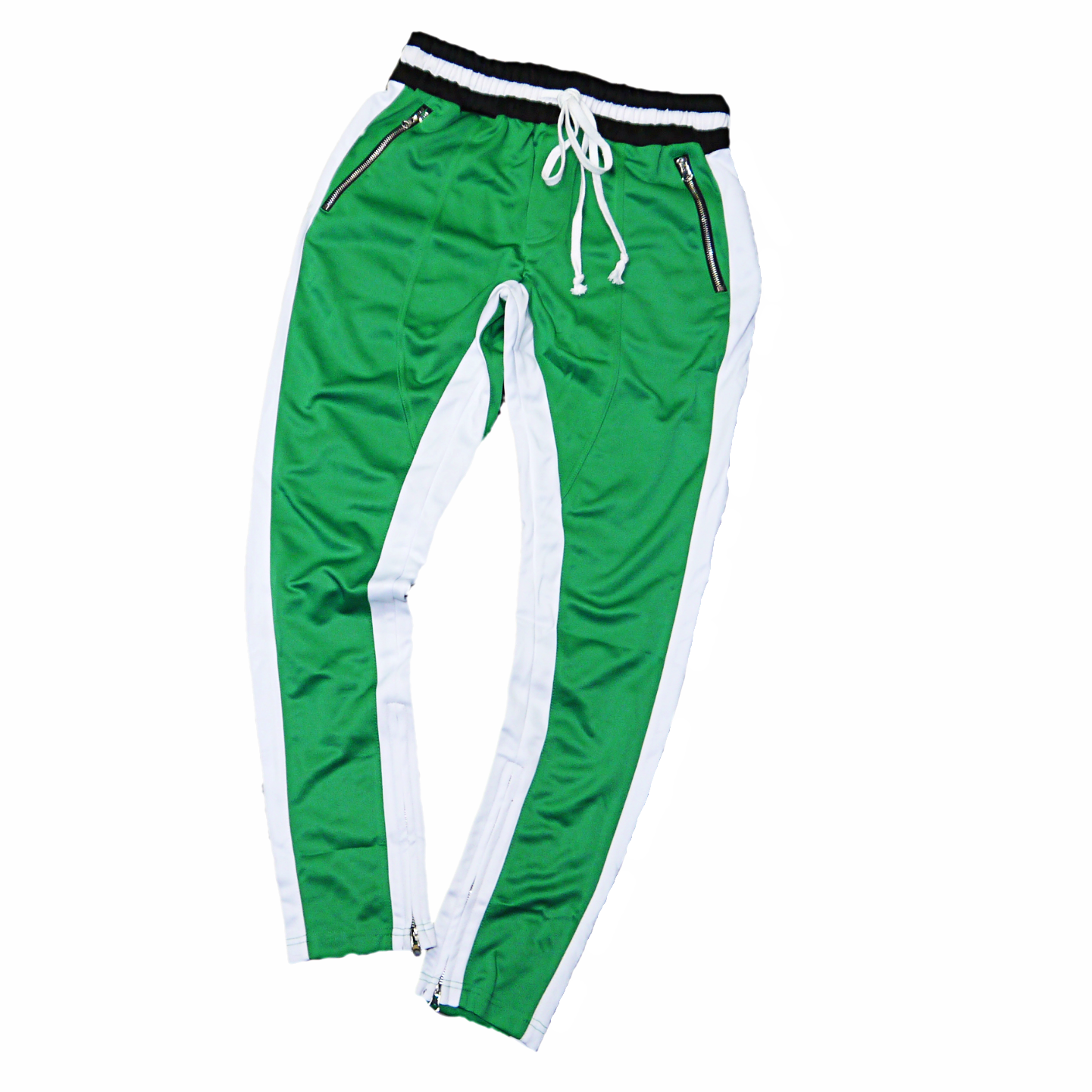 green and black track pants