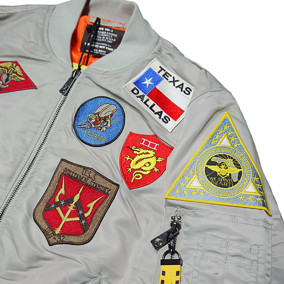 サムネイル： "TOP GUN®︎" Official Patch Bomber In Nylon (Grey)