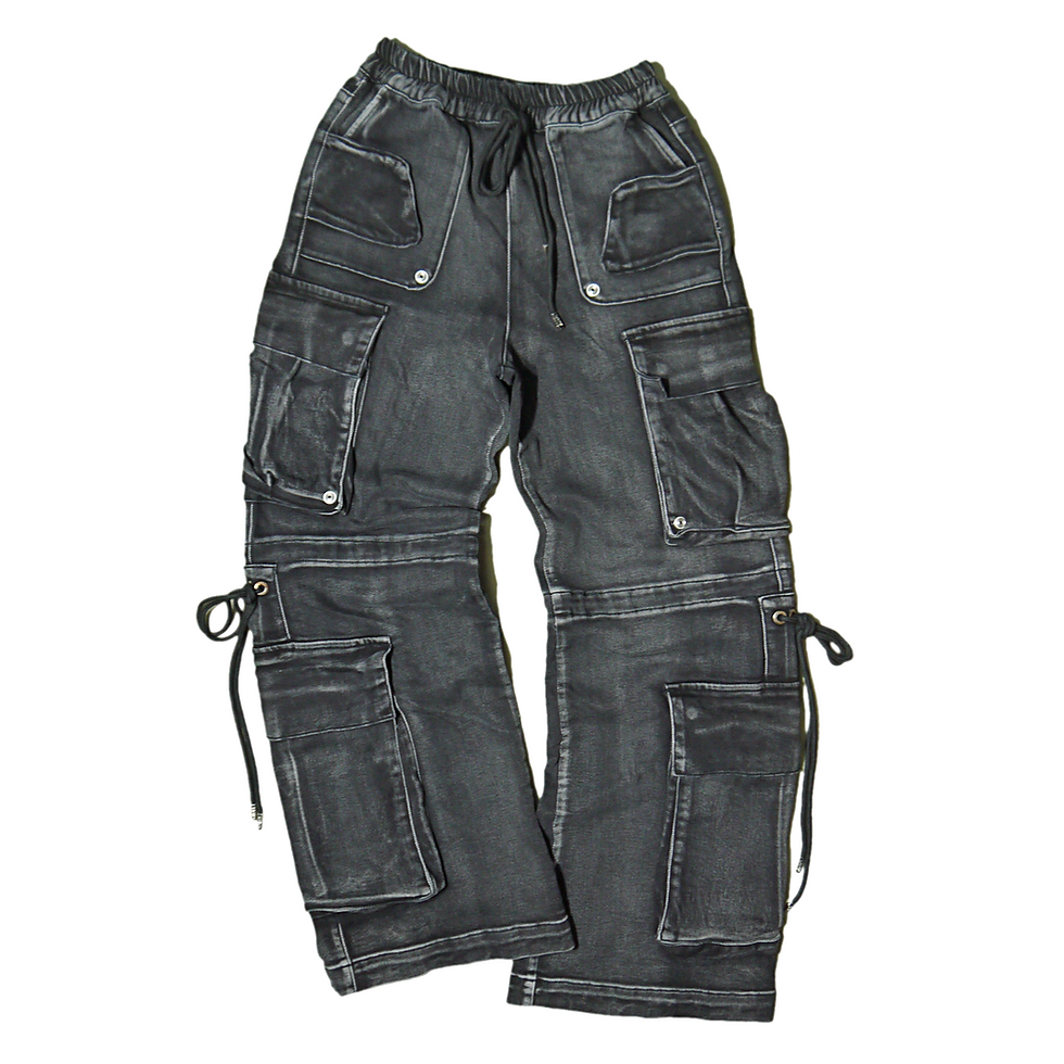 "Guapi" Iron Grey Baggy Cargos Jeans