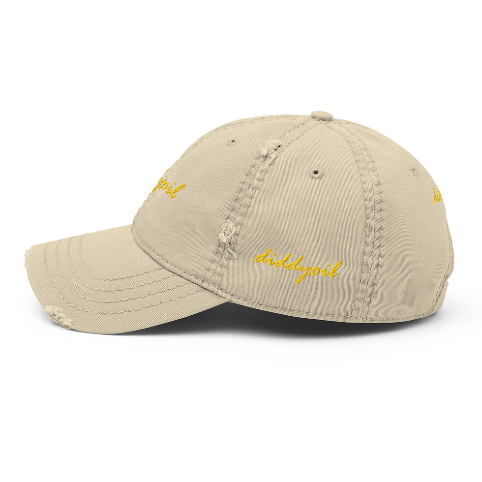 Thumbnail: Distressed Dad Hat with Diddyoil embroidery