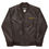 Thumbnail: Brown Leather Bomber Jacket with Diddyoil embroidery