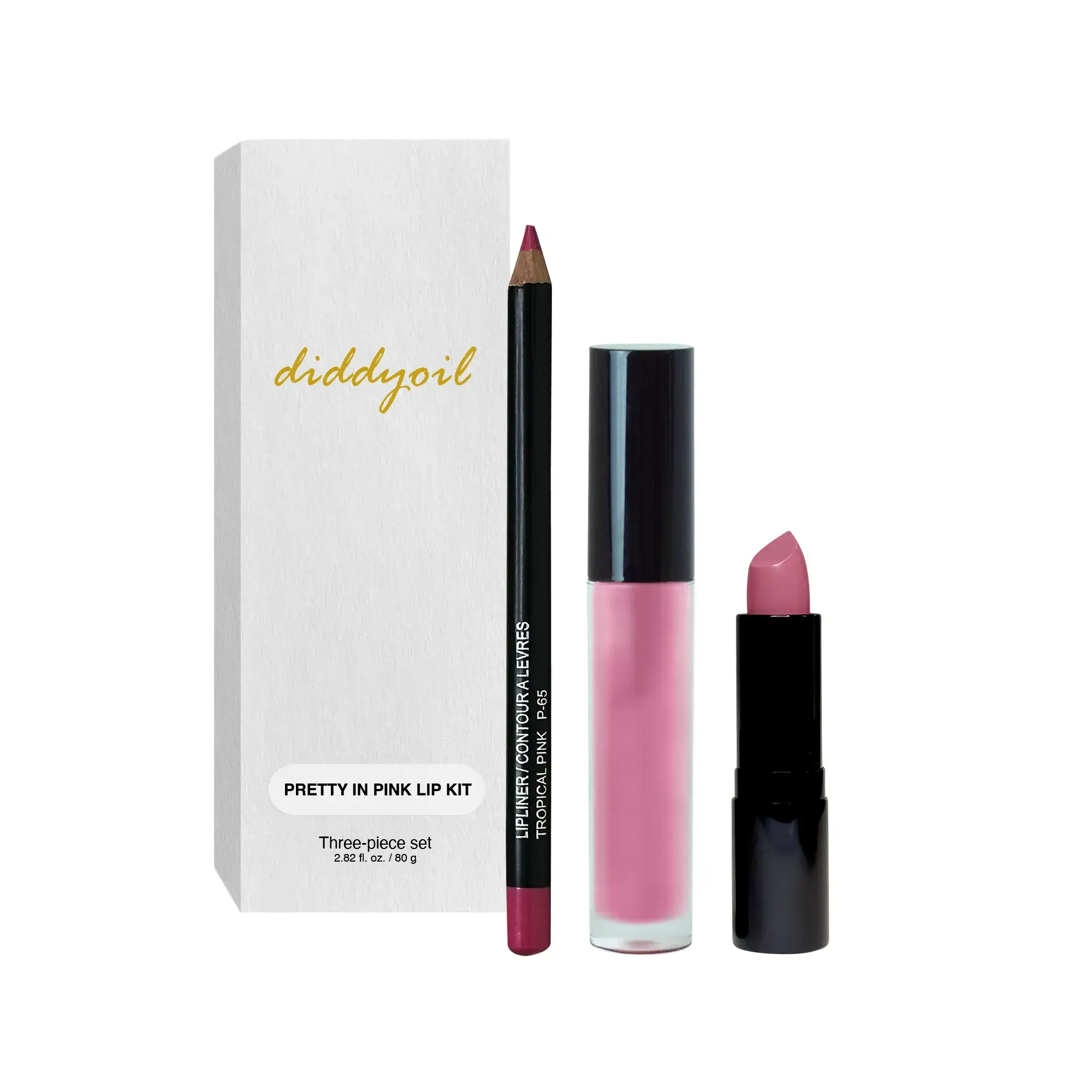 Pretty in Pink Lip Kit: lipstick, lip gloss, lip liner diddyoil