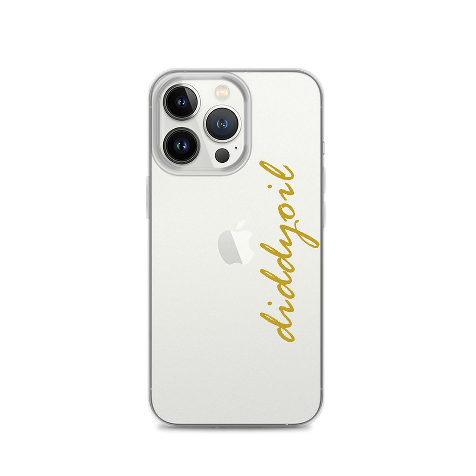 Thumbnail: iPhone case with 'diddyoil' in gold lettering
