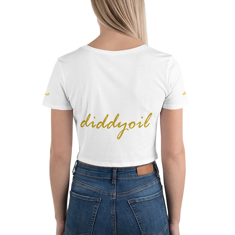 Thumbnail: Women's Crop Tee: diddyoil logo on back