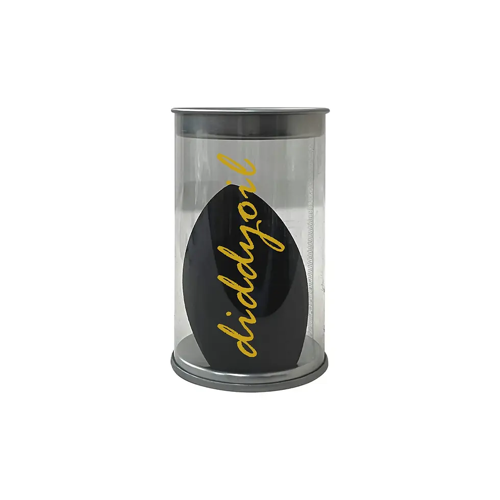 Diddyoil black makeup sponge in clear tube