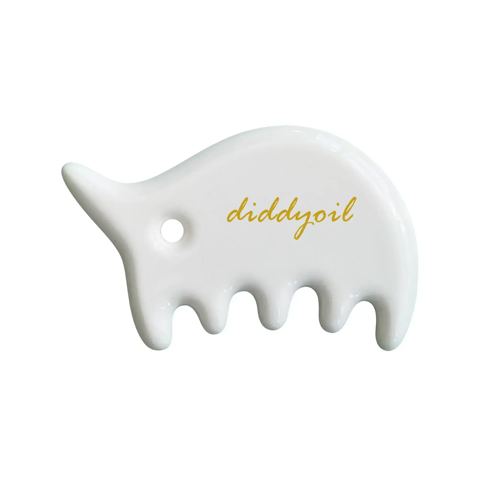 White ceramic diddyoil comb