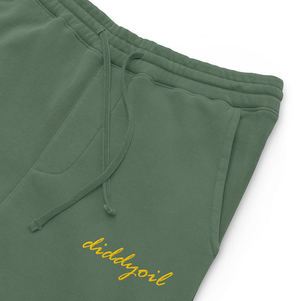 Thumbnail: Unisex pigment-dyed sweatpants with Diddyoil embroidery
