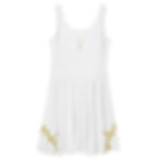 White skater dress with gold Diddyoil logo