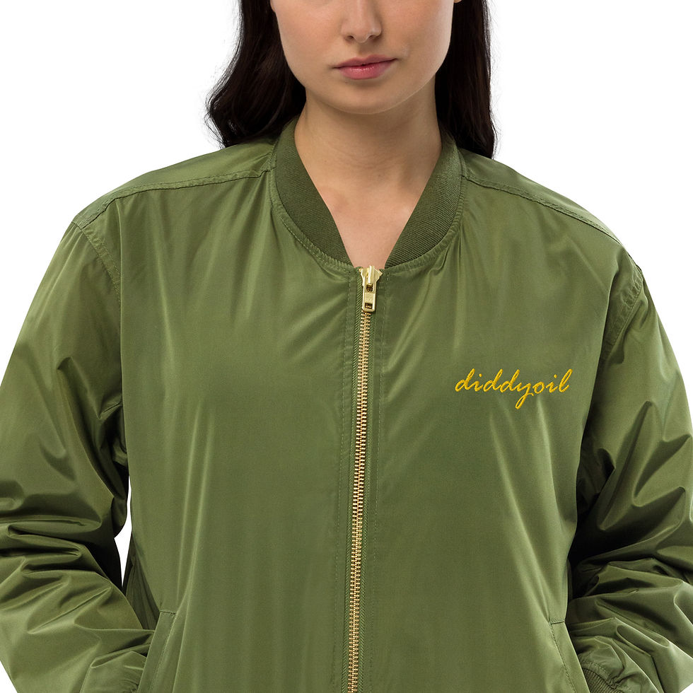 Thumbnail: Diddygirl embroidered olive green bomber jacket