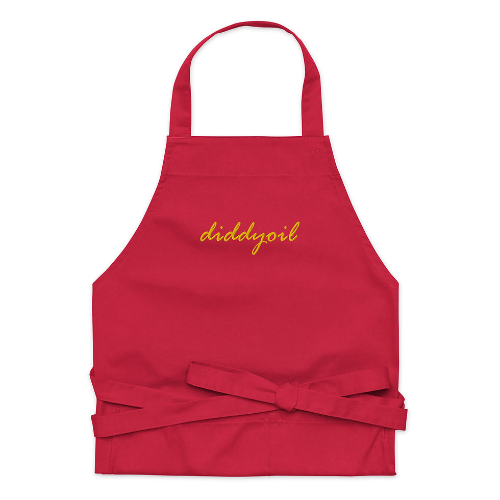 Thumbnail: Red Diddyoil apron, organic cotton