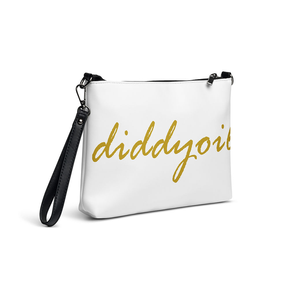 Thumbnail: White crossbody bag with gold diddyoil logo