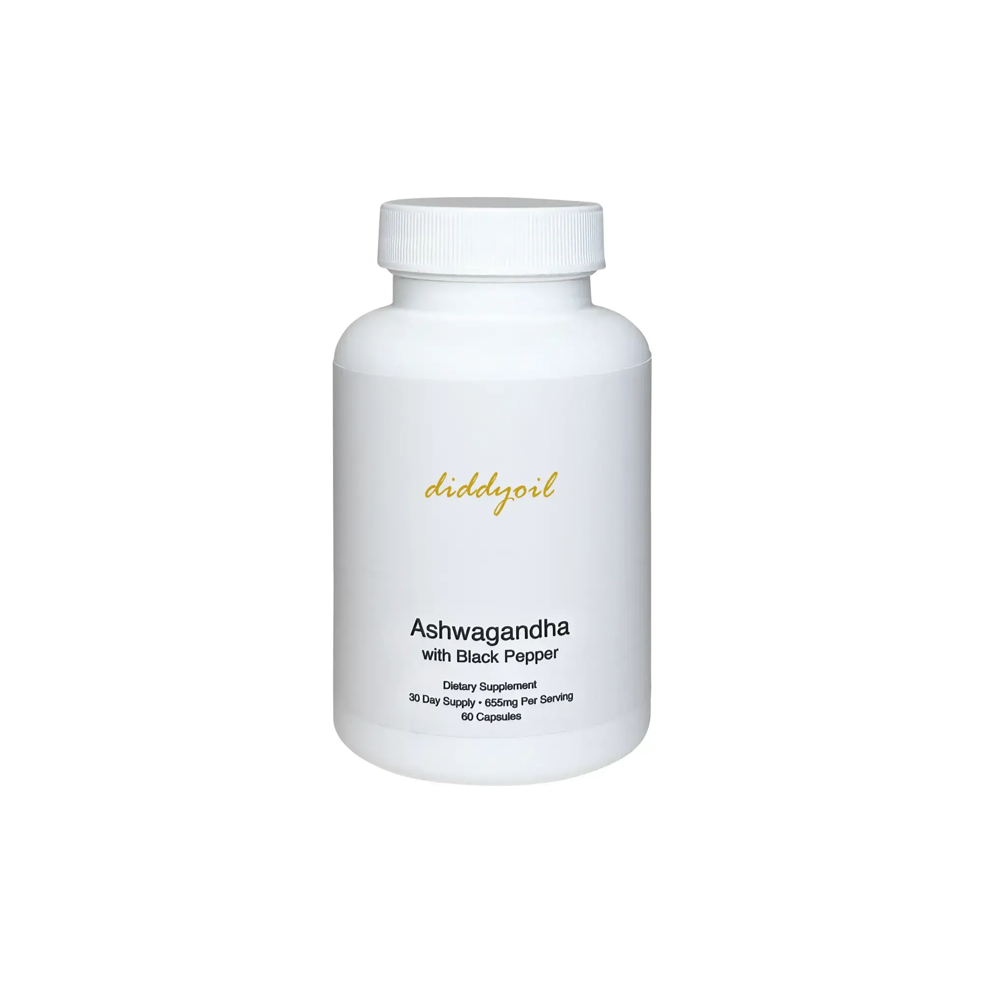 Diddyoil Ashwagandha with black pepper dietary supplement, 60 capsules