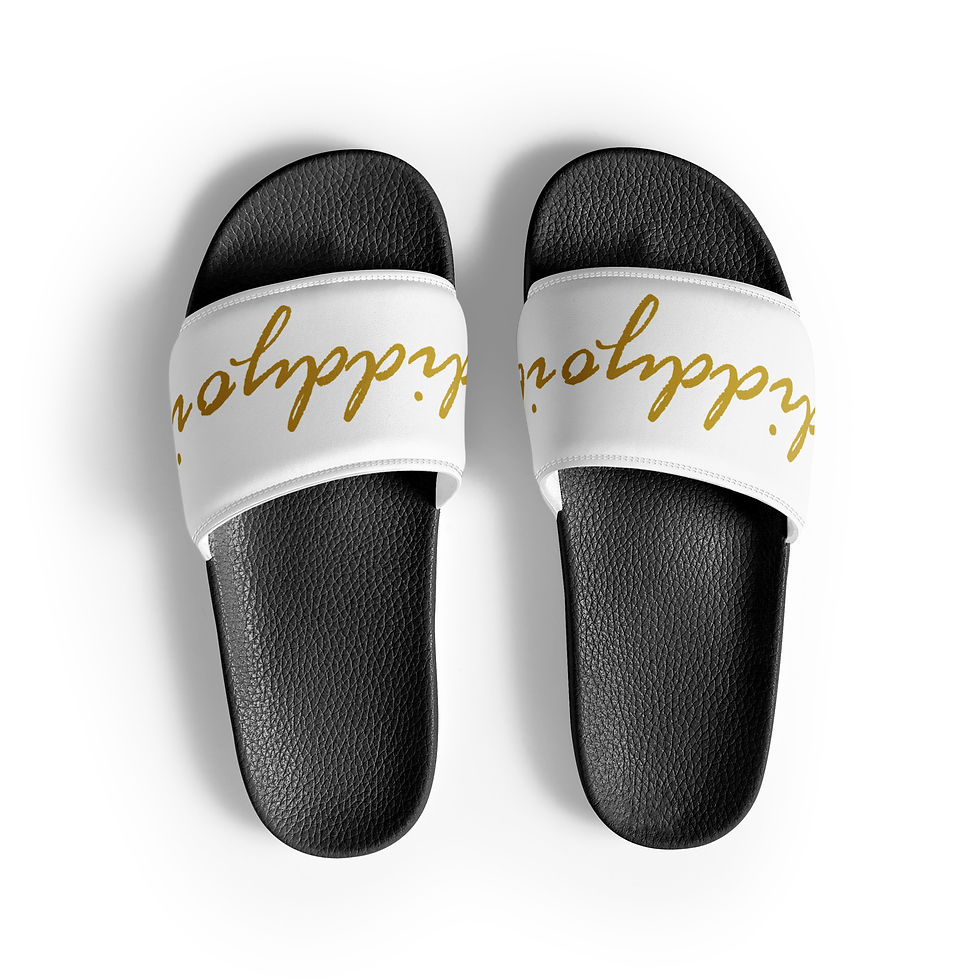 Thumbnail: White slides with gold diddyoil