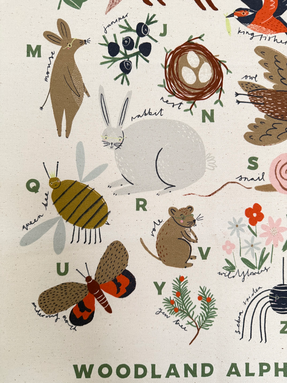 Thumbnail: SAMPLE Woodland Alphabet Printed Fabric Banner
