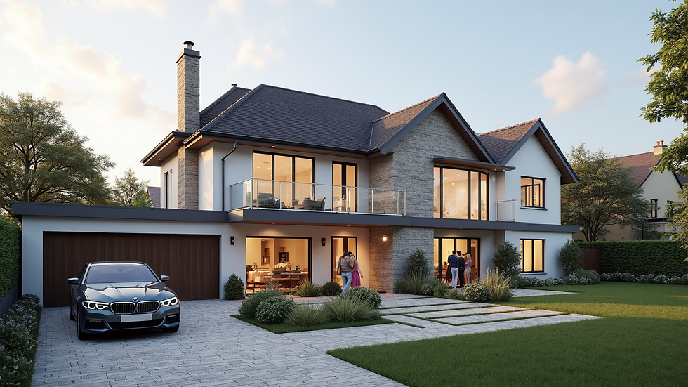 High angle view of architectural plans and London cityscape