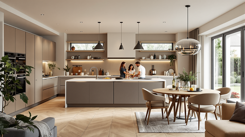 High angle view of architectural plans and London cityscape