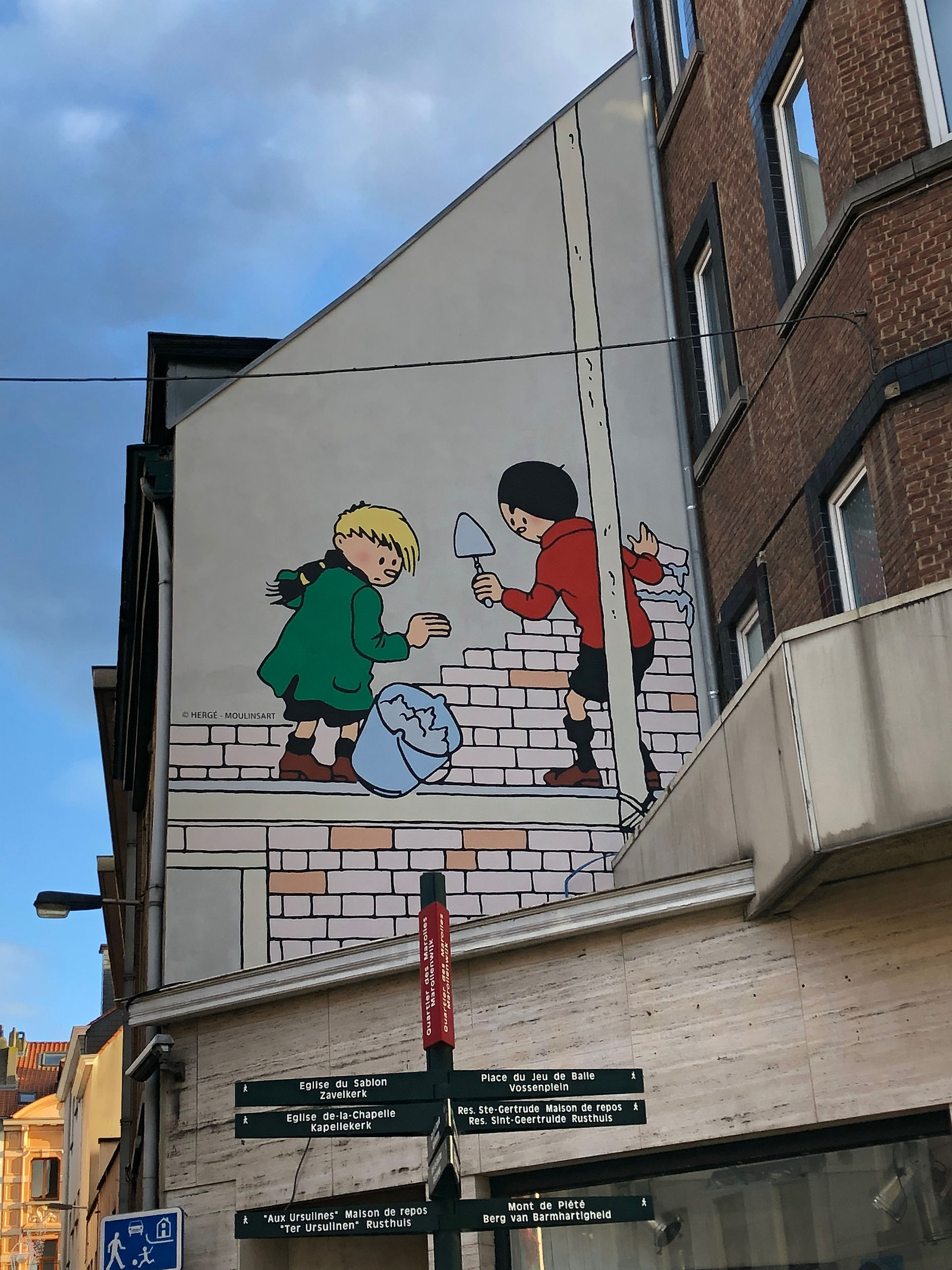 Personnage Bandes Dessinées Rues Bruxelles Belgique