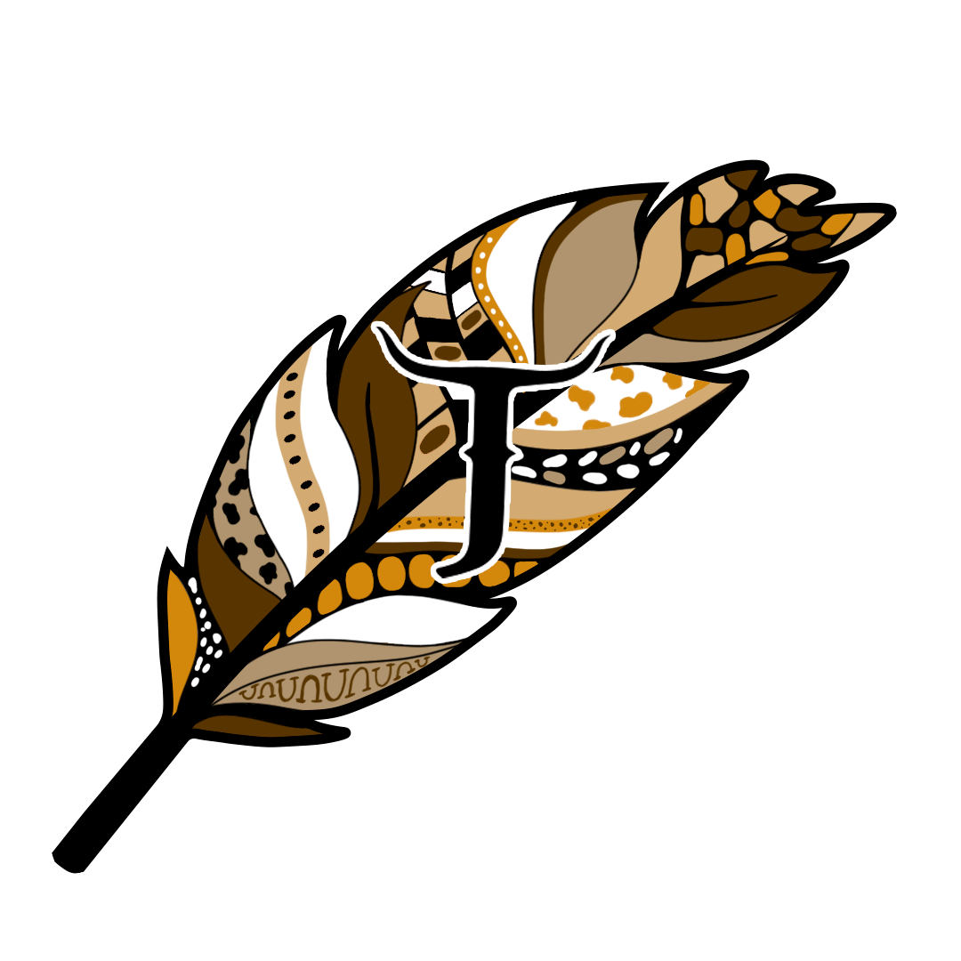 STICKER PLUMA CAFE/BLANCO/AMARILLO