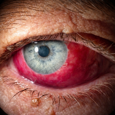 Olho com vermelhidão após trauma ocular
