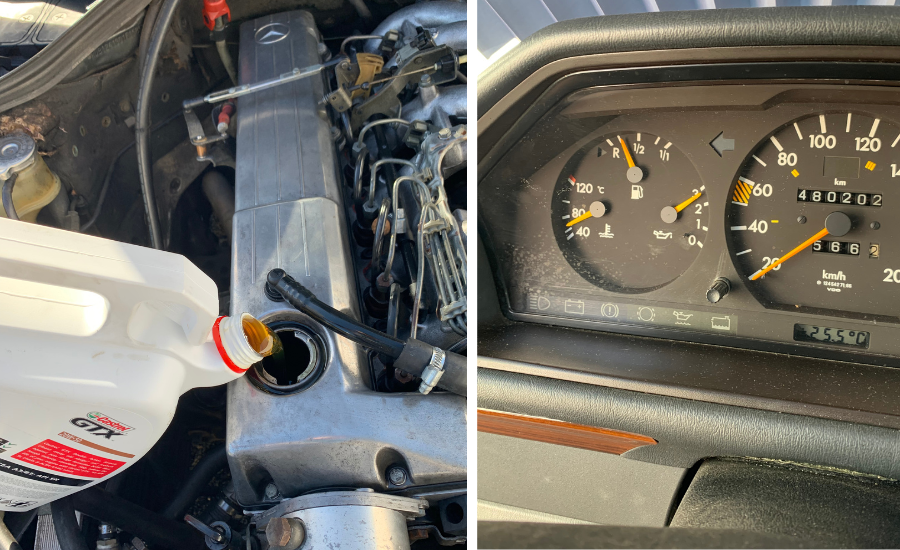 Filling engine oil