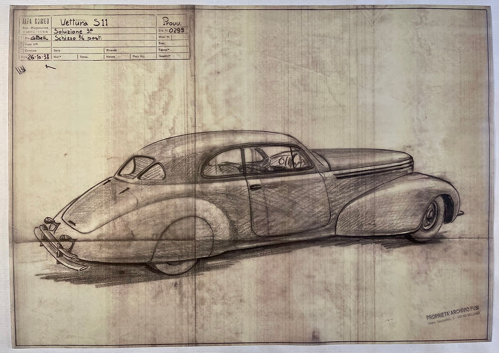 Alfa Romeo S 11 Berlina Prototype 1938 Blueprint