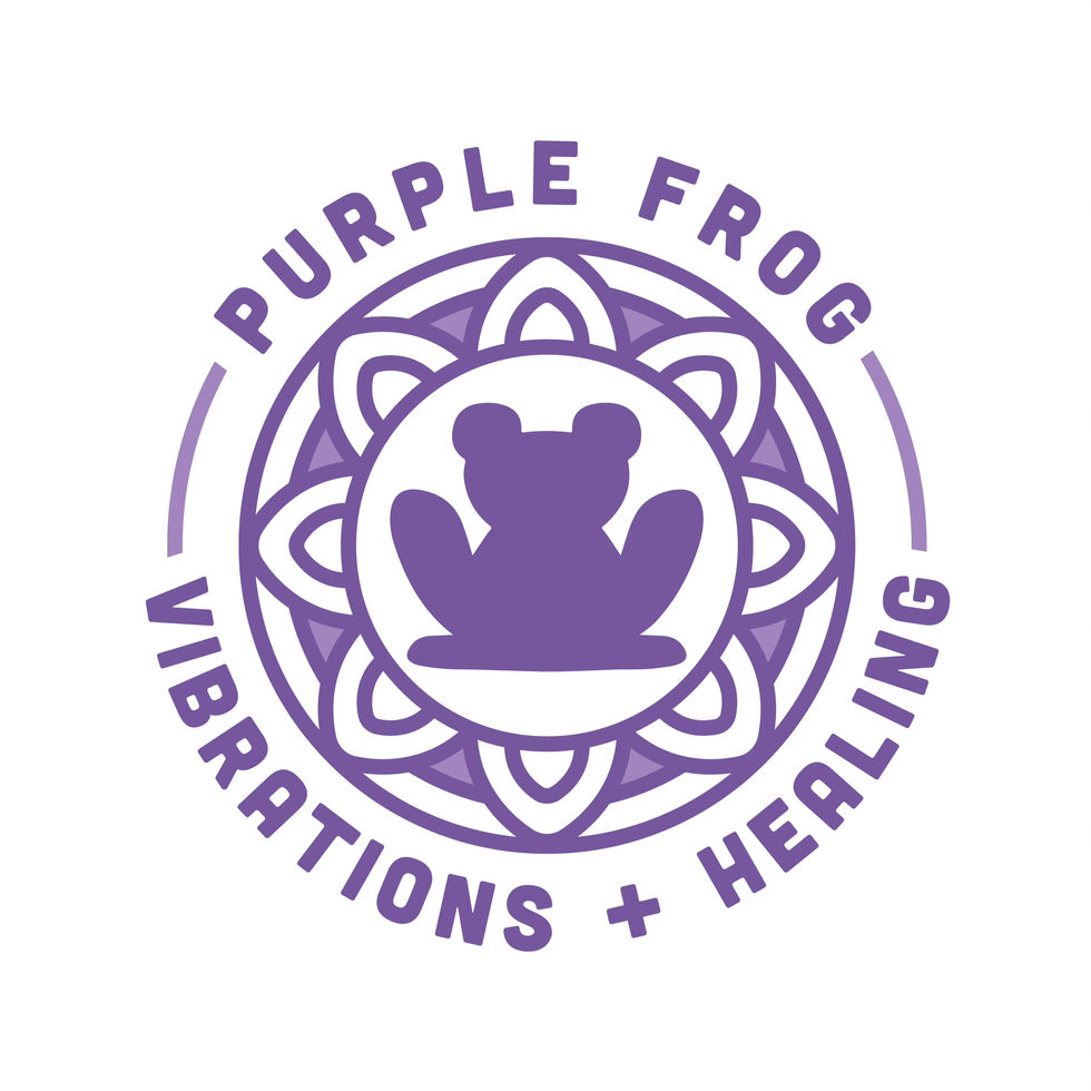 Purple Frog Vibrations and Healing Logo