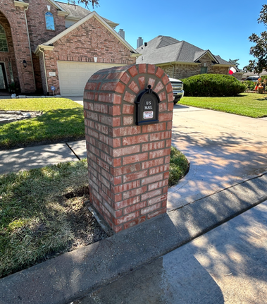 Durable brick mailbox construction near me in Houston for residential properties"