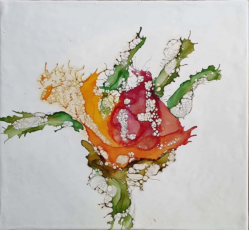 Pintura Encáustica: Flor Sopro