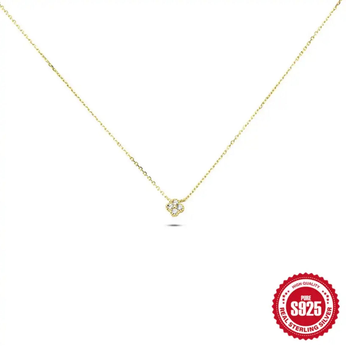 Kleeblatt  Sterling  Halskette