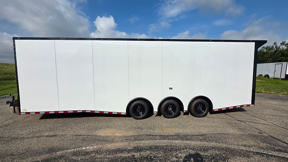 Thumbnail: RS8.5X28TTA3 - WHITE POLYCORE BLACKOUT - TRIPLE SPREAD TORSION AXLES