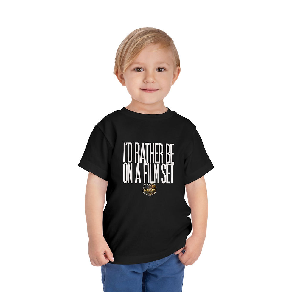 Thumbnail: Toddler  "I'd Rather Be On A Film Set" Dark Colors T‑Shirt
