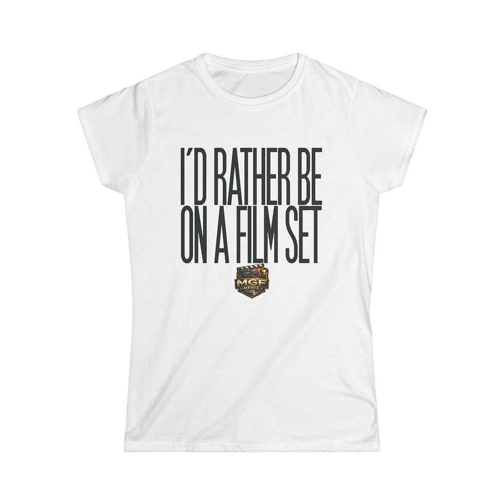 Thumbnail: Women's Softstyle "I'd Rather Be On A Film Set" White Tee