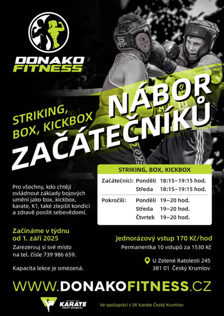 NÁBOR ZAČÁTEČNÍKŮ STRIKING, BOX, KICKBOX 🥊