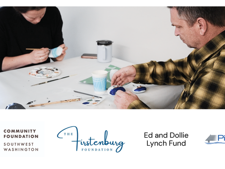 Two peers being creative together