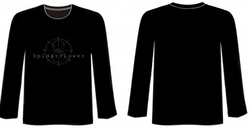 Spiderflower Long Sleeved T-shirt - Logo - Greyscale