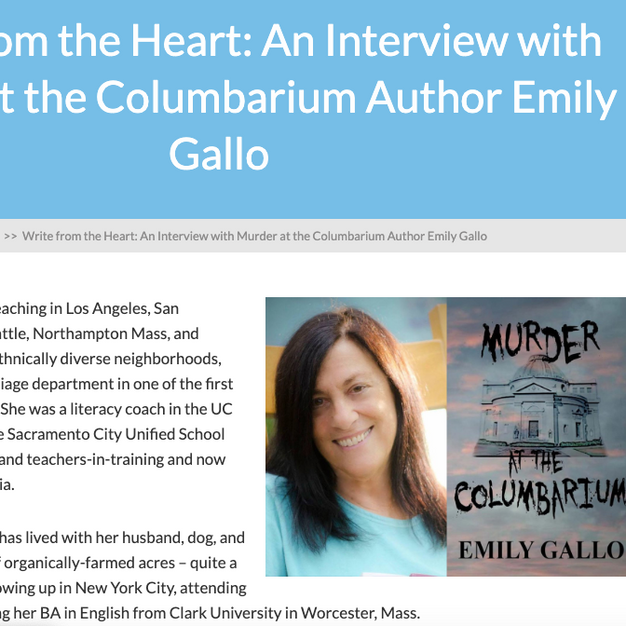 Write from the Heart: An Interview with Murder at the Columbarium Author Emily Gallo