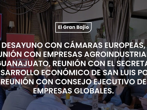 REUNIÓN CON CÁMARAS EUROPEAS, EMPRESAS AGROINDUSTRIALES, SEDECO SLP Y CONSEJO DE EMPRESAS GLOBALES