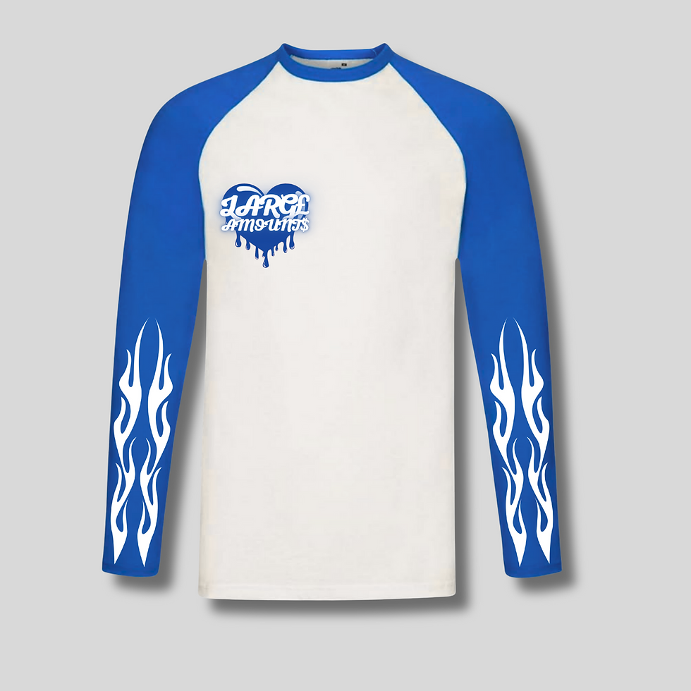 Large Amounts'Flame Edition' Blue Tee